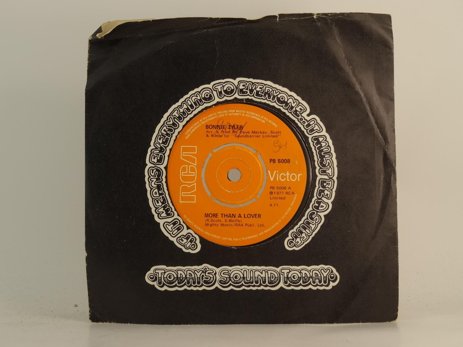 BONNIE TYLER MORE THAN A LOVER (75) 2 Track 7" Single plus Picture Sleeve RCA RE