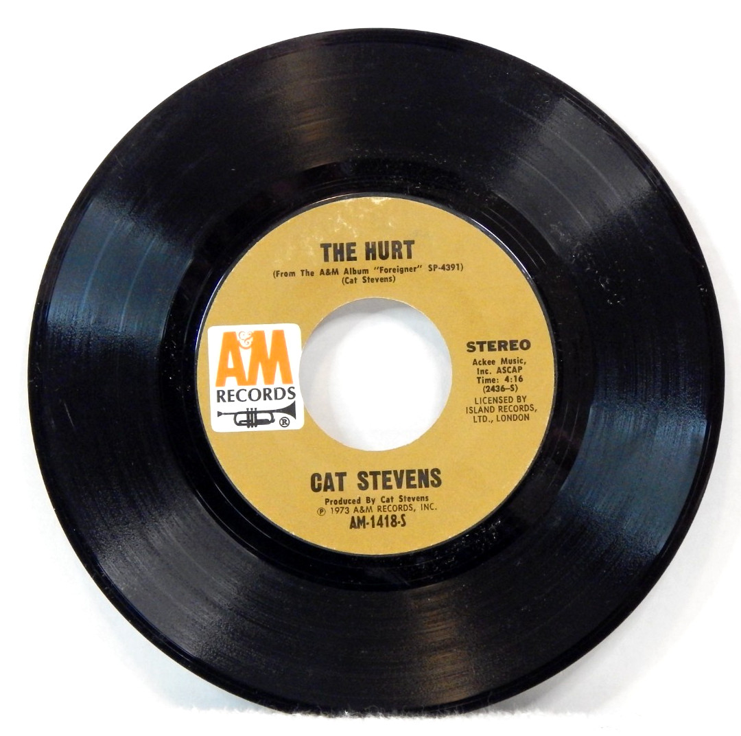 Cat Stevens – The Hurt / Silent Sunlight - 1973 A&M Folk Rock 45 RPM 7" Single