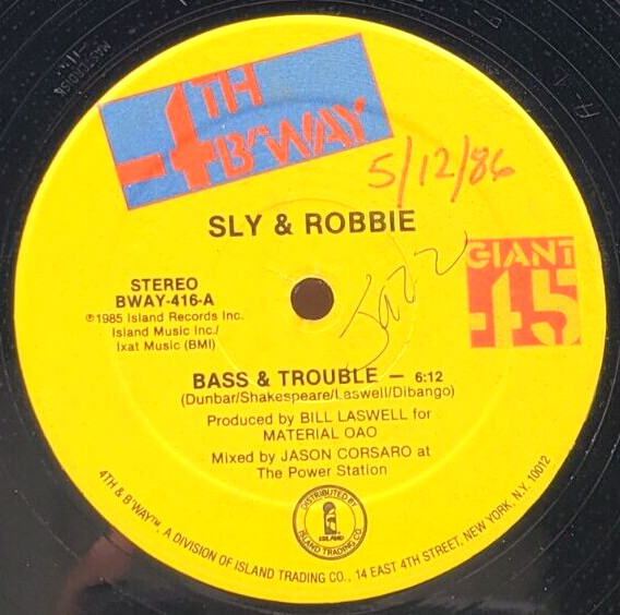 SLY & ROBBIE - BASS & TROUBLE / MILES - REGGAE SINGLE RECORD