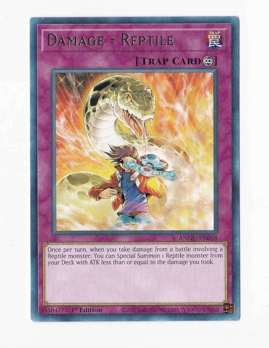 Konami YuGiOh 2020! 1ª Edizione - Danni = Rettile ANGU-EN058