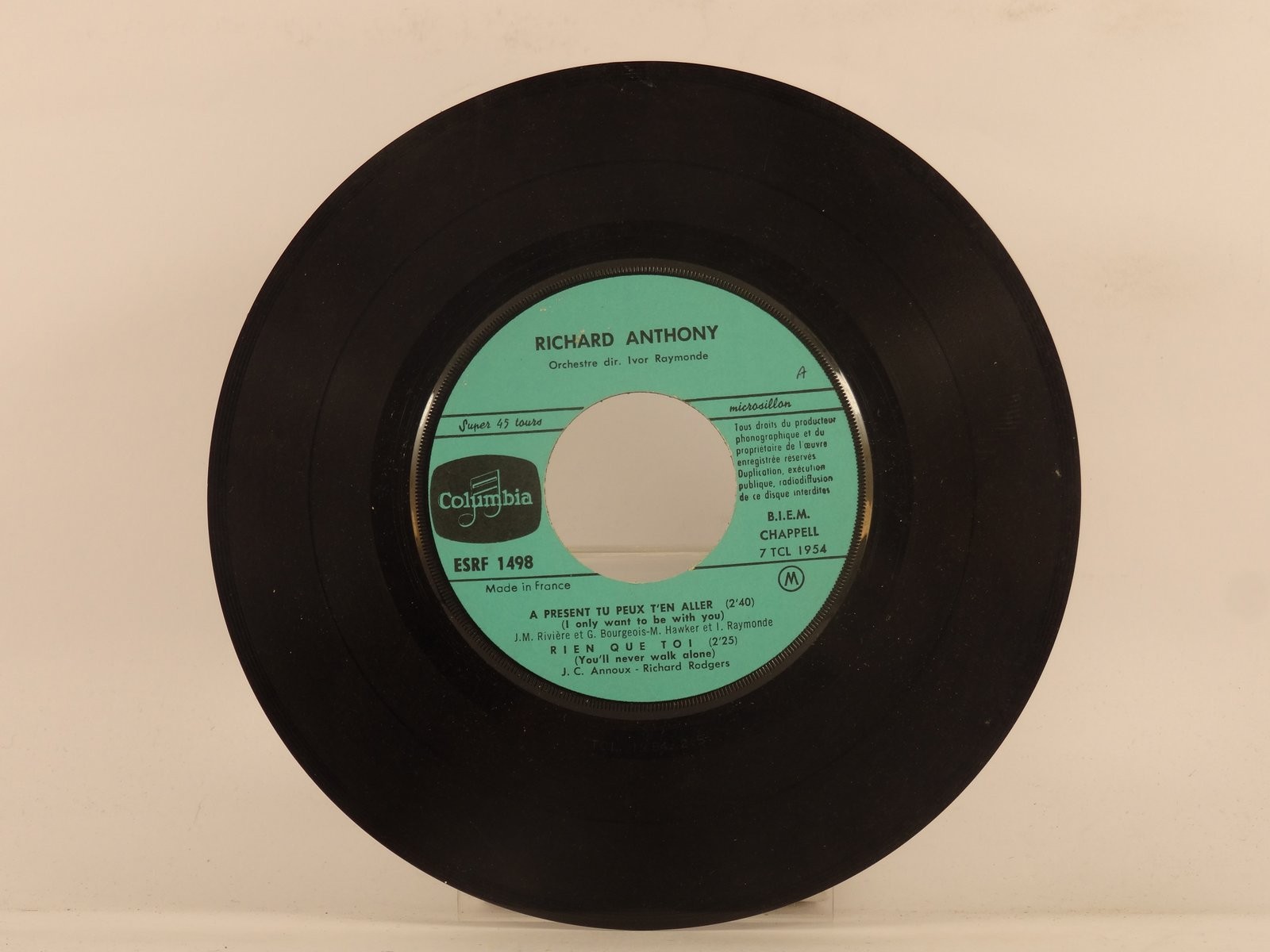 ANTHONY,RICHARD PRESENT TU PEUX T'EN ALLER (137) 7" COLUMBIA