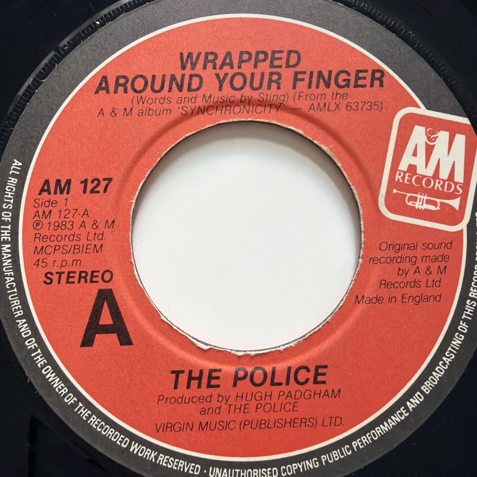 The Police - Wrapped Around Your Finger / Someone to Talk To 7” AM 127 (G) 🎵