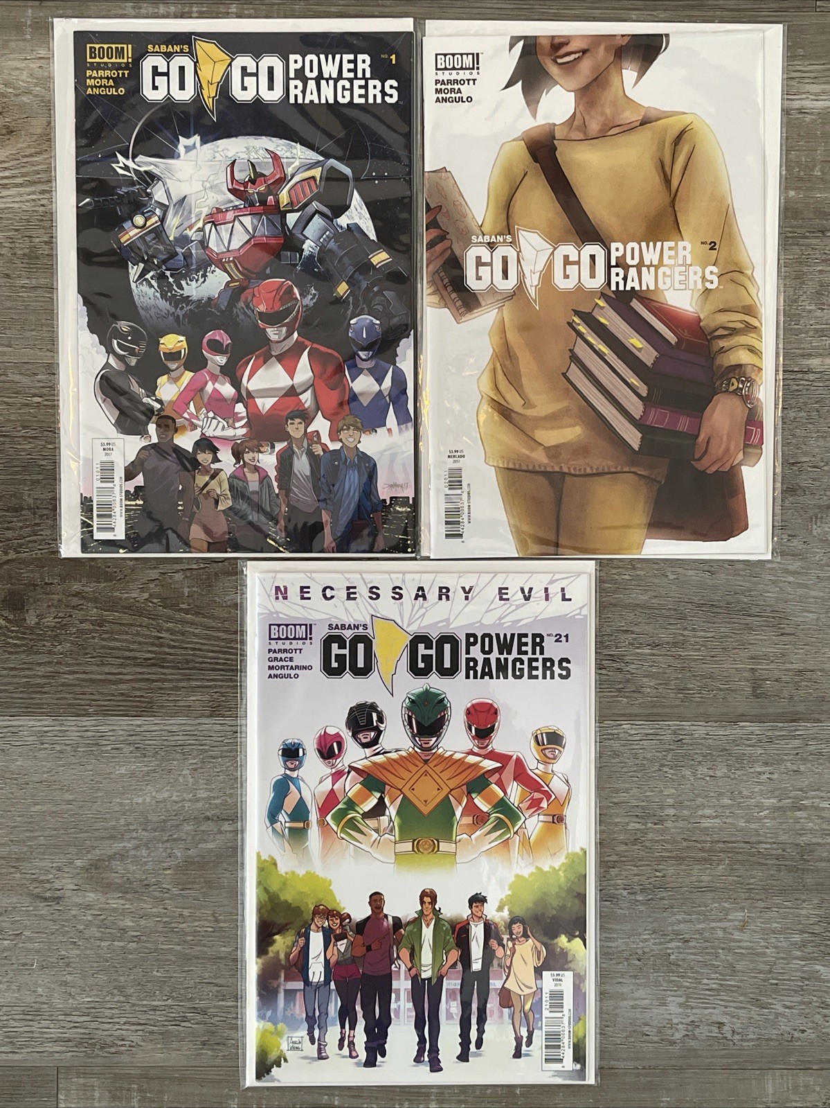 Lotto fumetti Go Go Power Rangers #1 #2 (2017) & #21 (2019) ~BOOM! Insaccato e imbarcato!