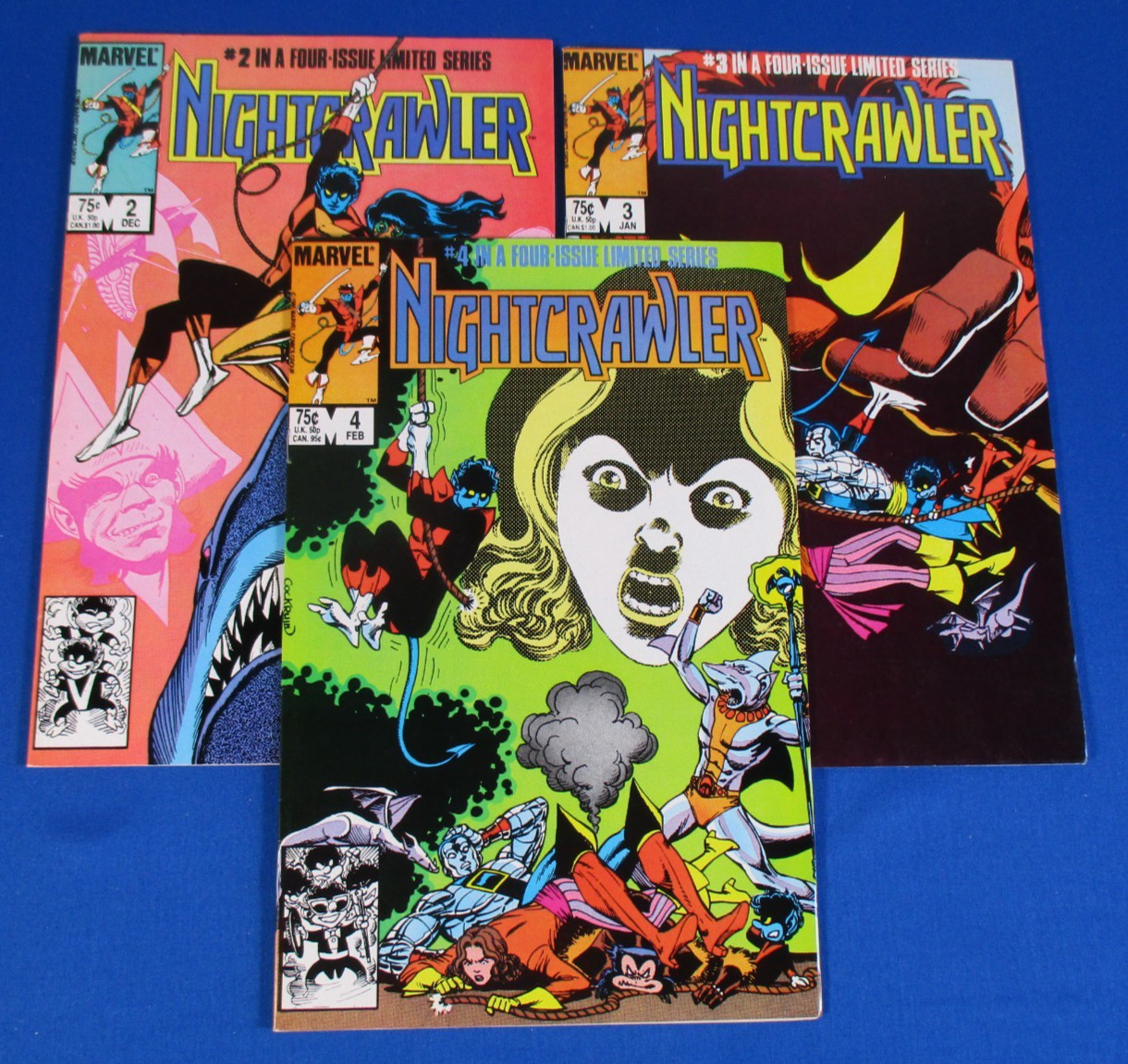 Nightcrawler #2 3 4 Marvel Comics 1985 serie limitata ottime condizioni/nm