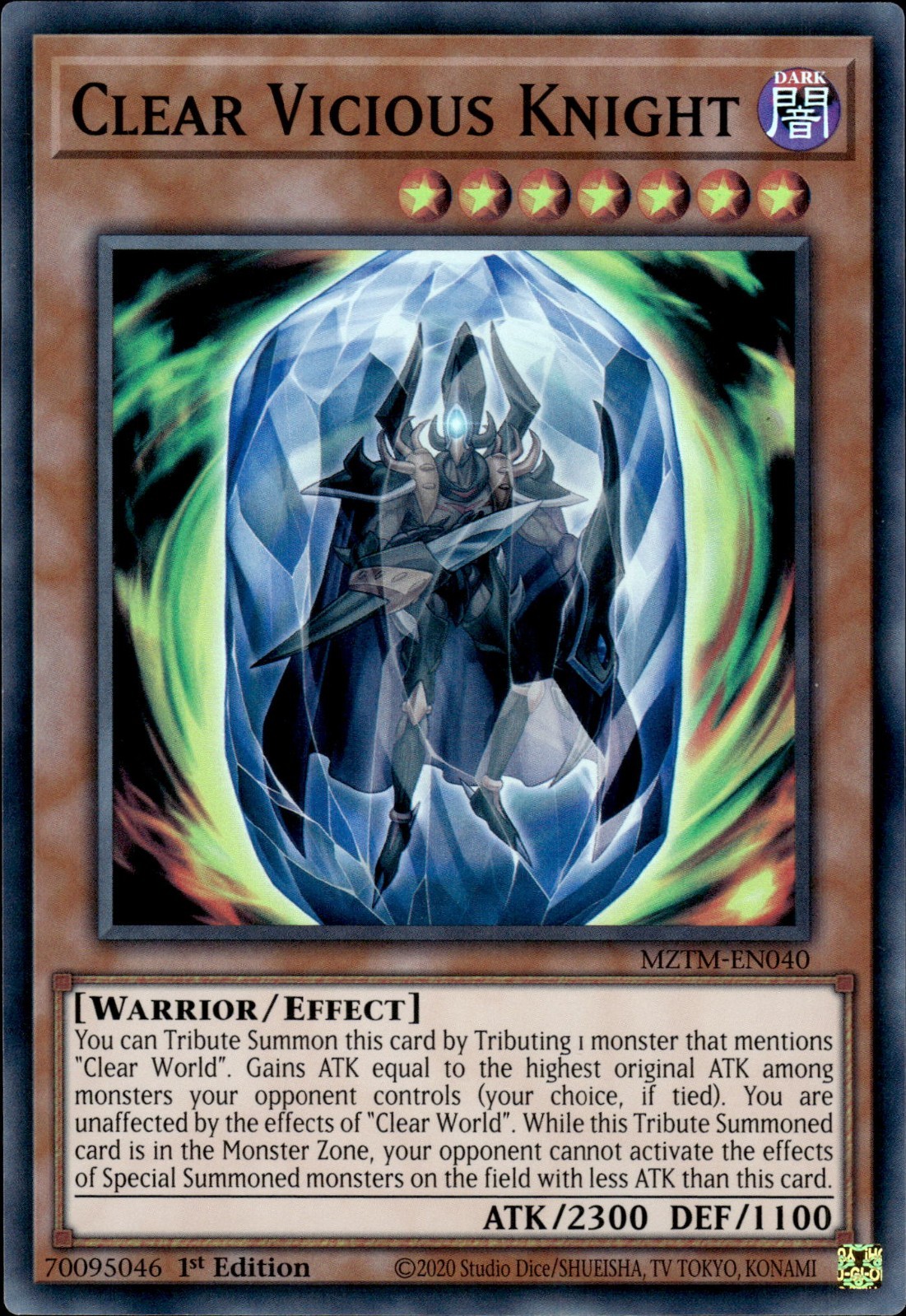Clear Vicious Knight - Super Rare 1st Edition MZTM-EN040 - NM - YuGiOh
