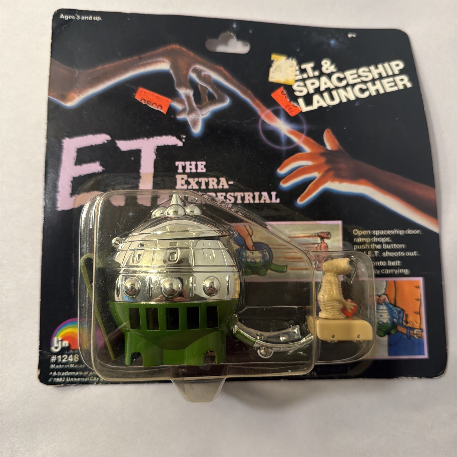 Vintage LJN E.T. Figurina lancia astronavi THE EXTRA TERRESTRIAL ET NUOVA SIGILLATA 1982