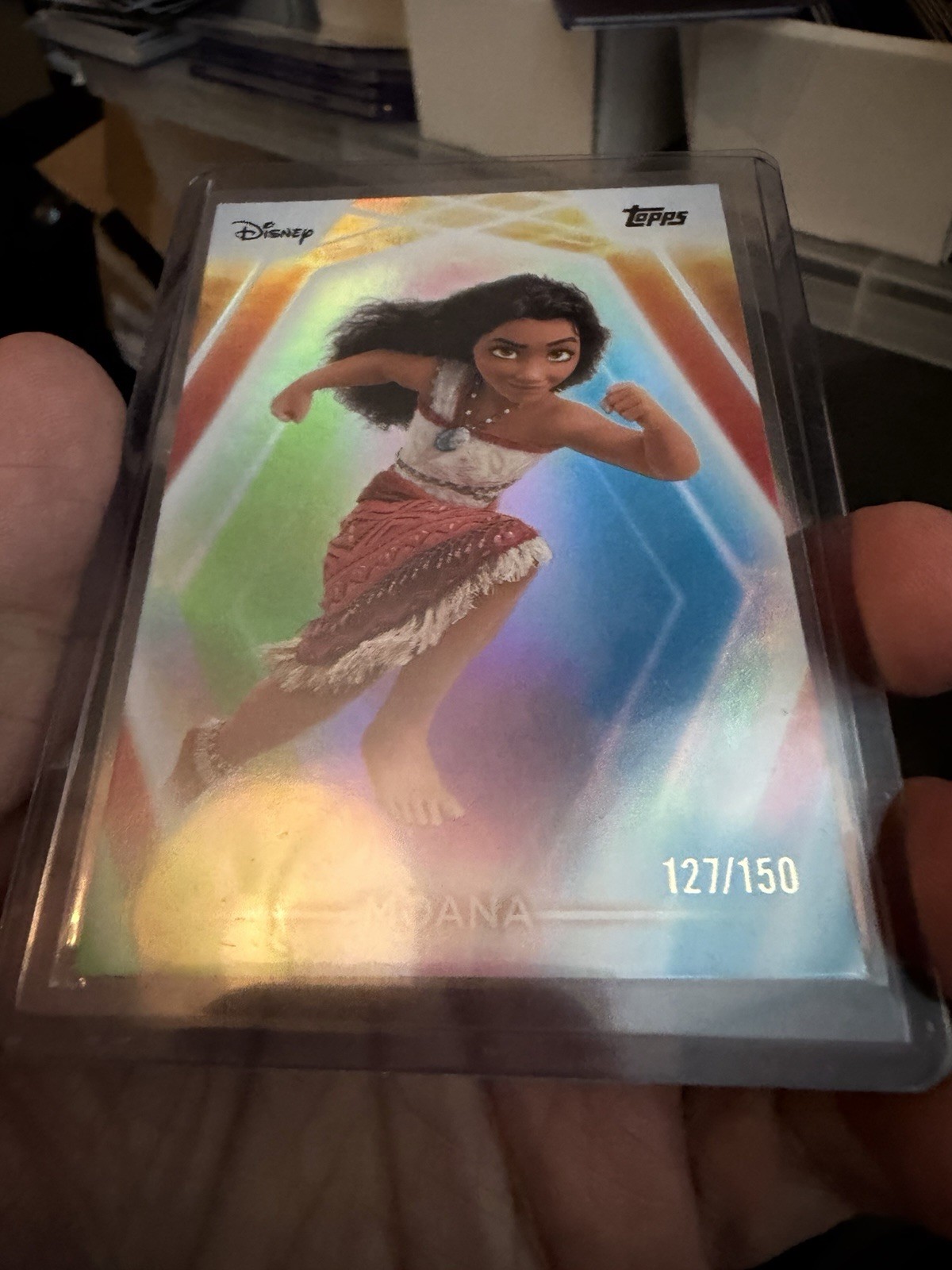 Topps Disney Neon Chrome Moana Rainbow Foil /150