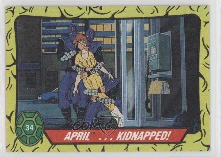 1989 Topps Teenage Mutant Ninja Turtles April O'Neil April Kidnapped! #34 0la0