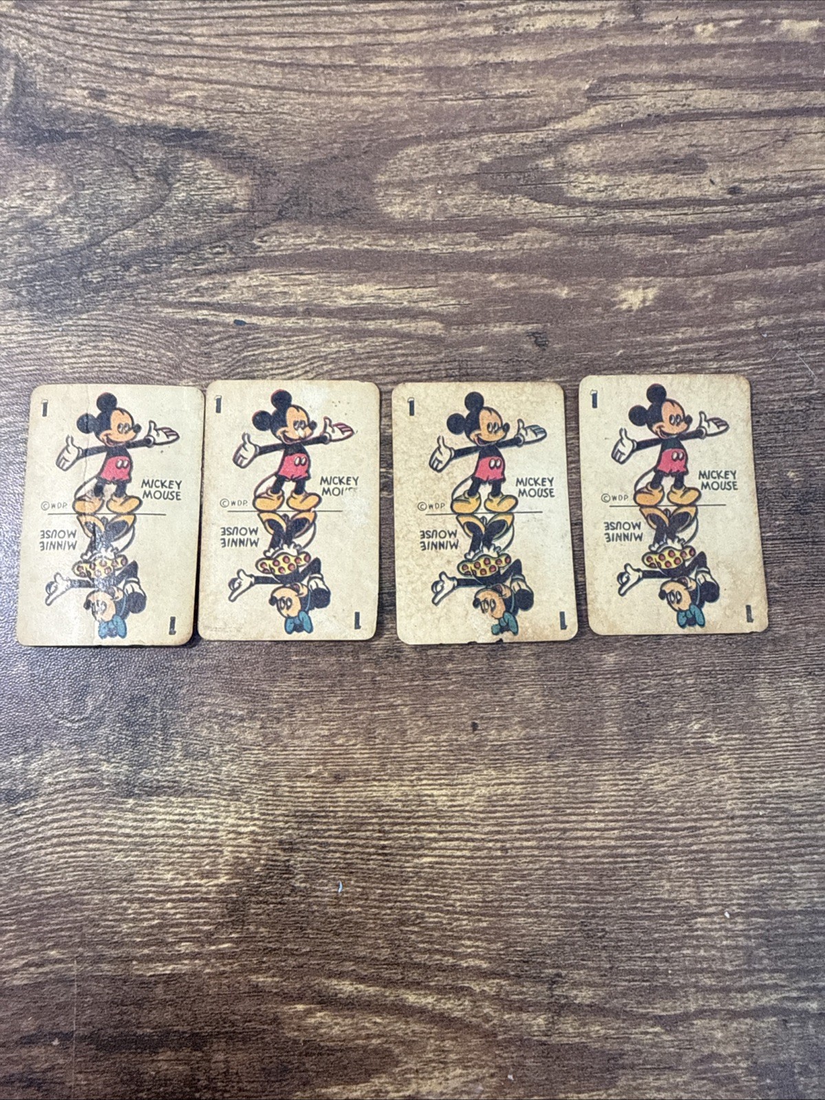 Set di 4 cartoline in miniatura Russell Disney 1946 di Topolino e Minnie