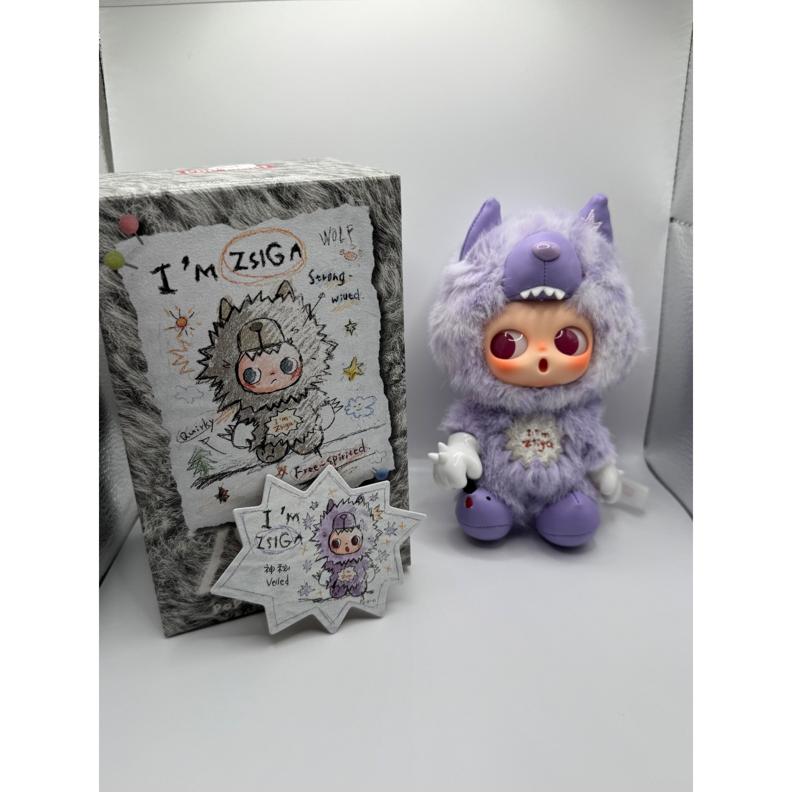Pop Mart ZSIGA I'm ZSIGA Series Velato Vinile Peluche Ciondolo Scatola Cieca