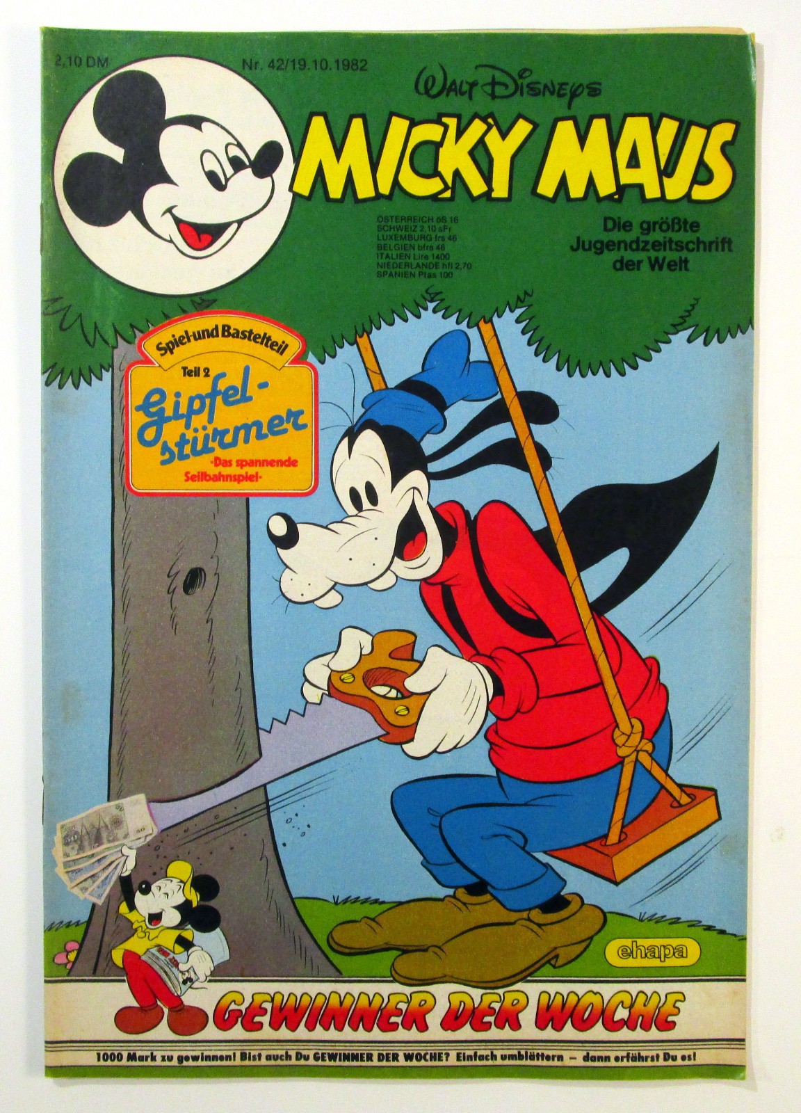 Topolino 1982 quaderno #42 del 19 ottobre 1982 con supplemento + Schnipp Ehapa Editore