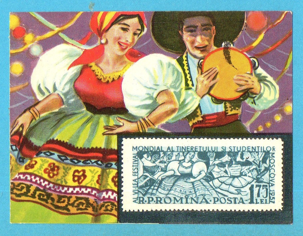MONDO ALLA RIBALTA-DELL'ARTE-ANNI '50-Figurina n. 208-ROMANIA 1957-RECUPERATA