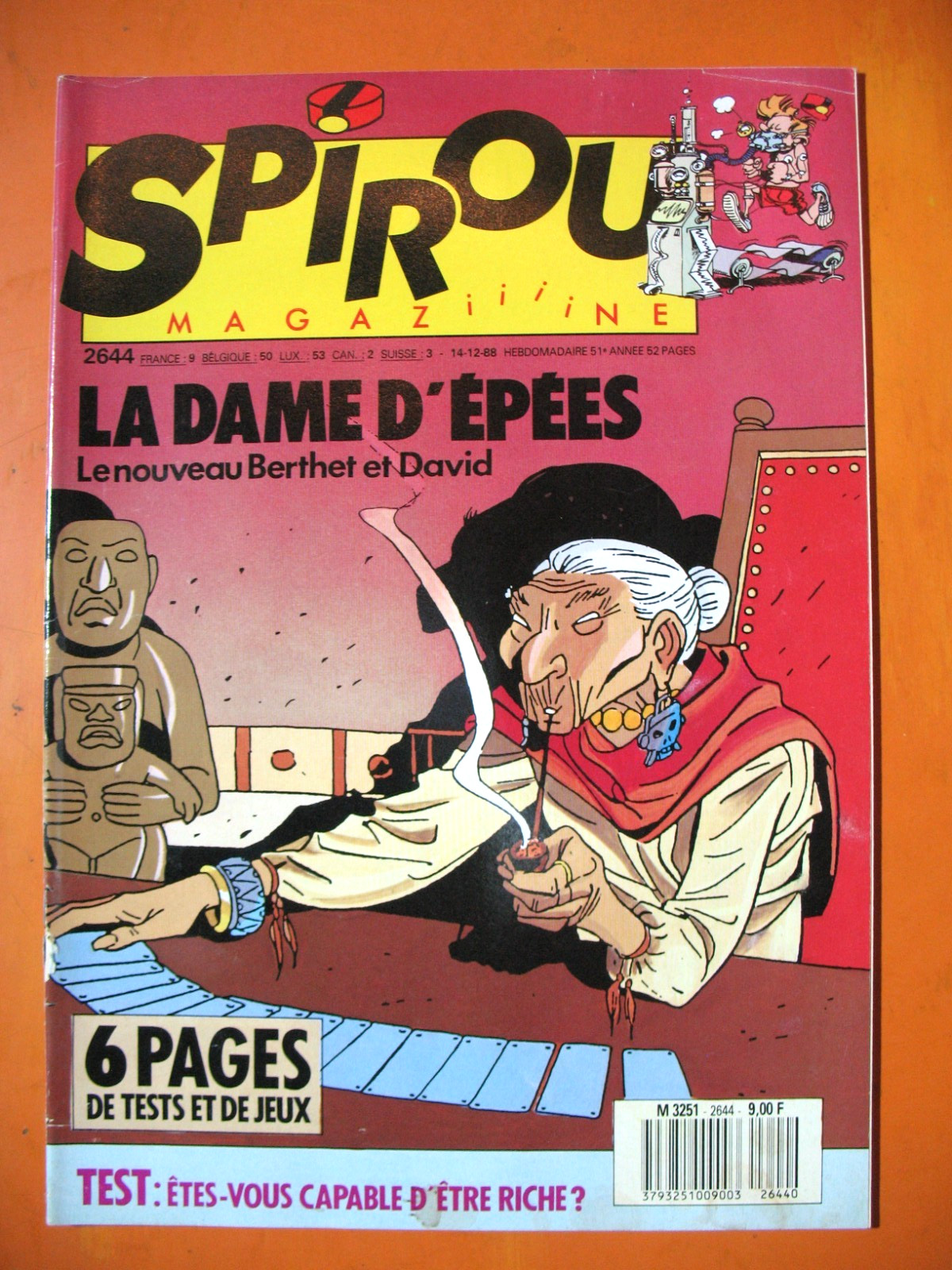 SPIROU Magazine N° 2644 du 14/12/1988- La Dame d'épées. 6 pages de tests et jeux