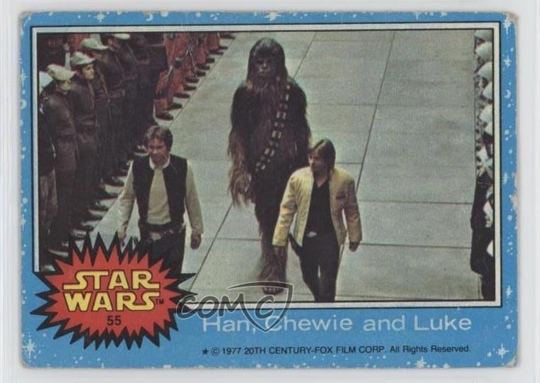 1977 Topps Star Wars Luke Skywalker Han Solo Chewbacca Chewie and #55 15fy
