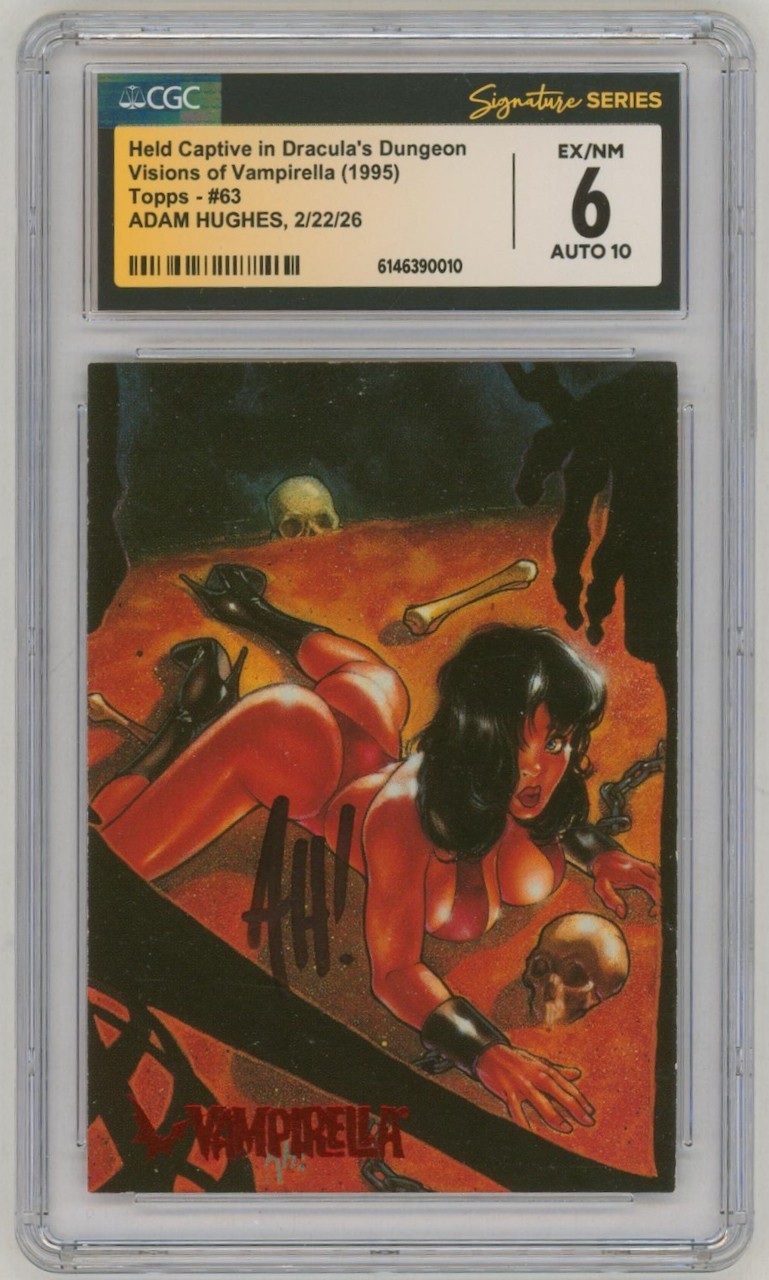 CGC SS 6 CON 10 AUTOGRAFI PERFETTI Vampirella Trading Card FIRMATO Adam Hughes Art