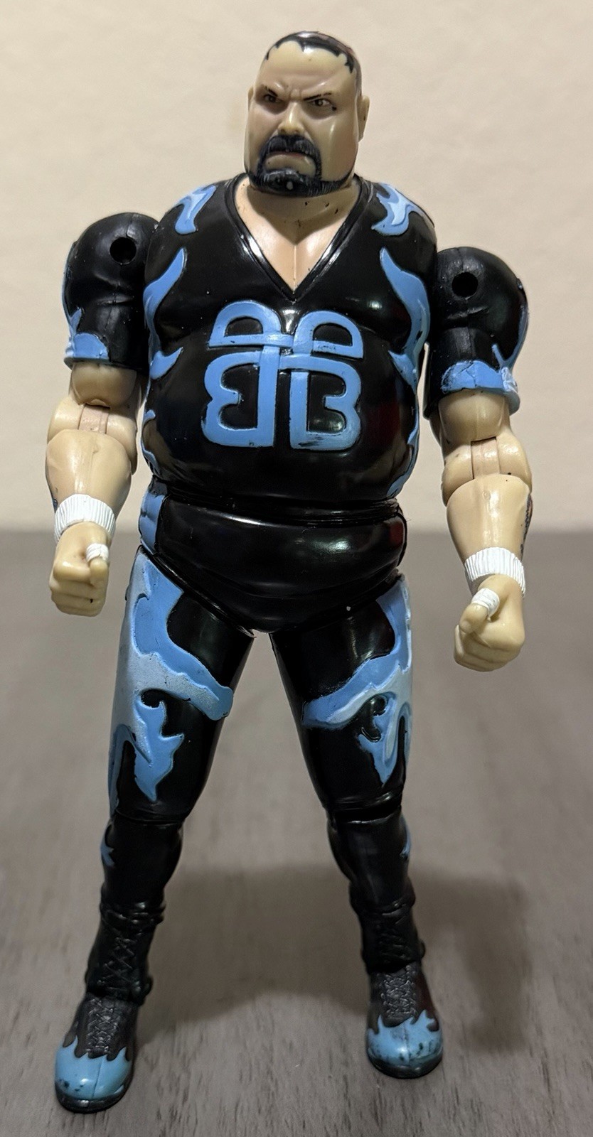 1999 WCW Bruisers Bam Bam Bigelow Wrestling Action Figure Toy Biz WWF Blue Flame
