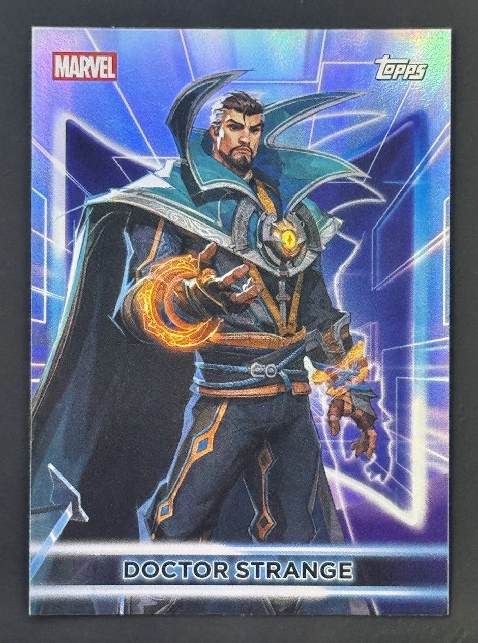 2026 Topps Marvel Neon Rivals Image Variation Doctor Strange Rainbow Foil #14