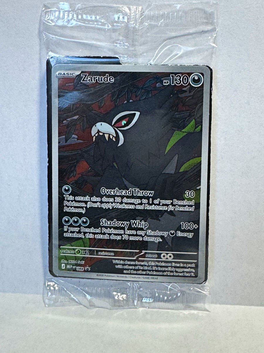 Zarude 088 Holo Promo Carta Pokemon TCG 130 CV Inglese 2023 Mega Evo