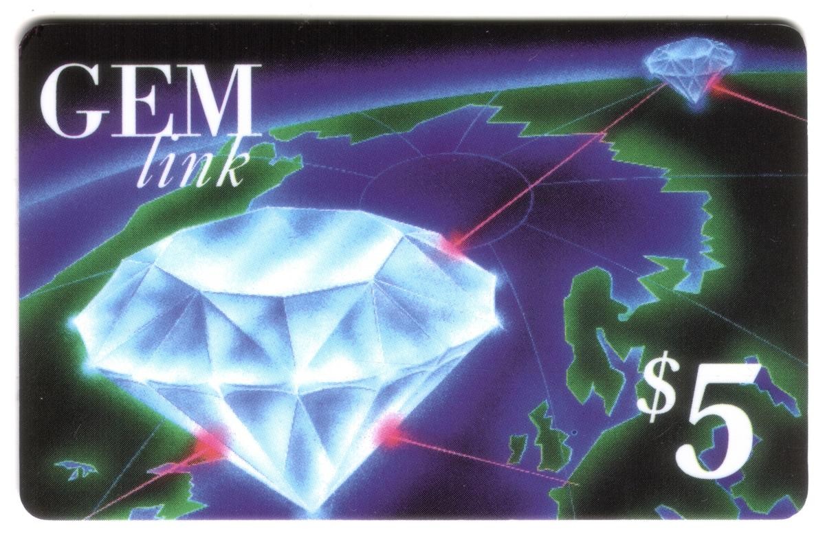 Card Da Telefono Gem Link Con Grande Diamante Sopra La Terra, Space, Vintage