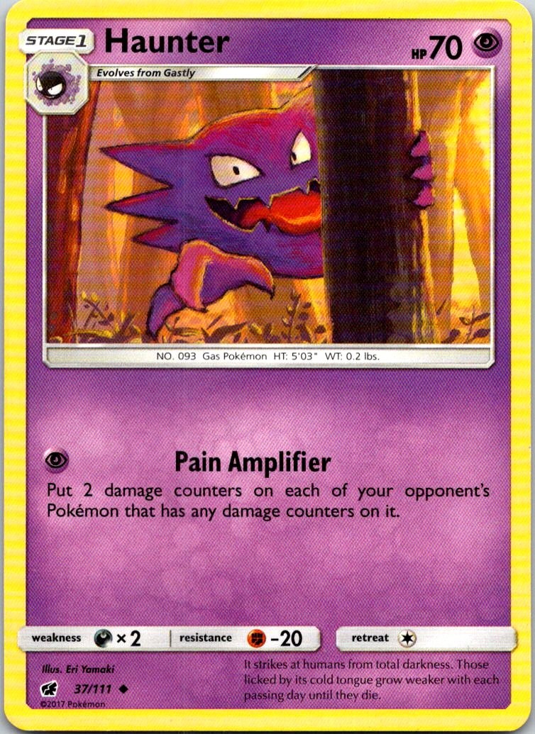 Haunter 37/111 Uncommon Crimson Invasion Pokemon Moderately Played