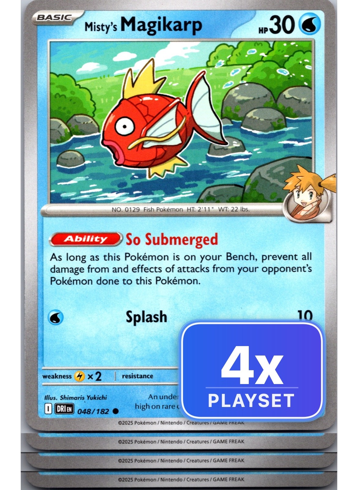 Playset di 4 2025 Pokemon Magikarp di Nebbia 048 Rivali Destinati Comune