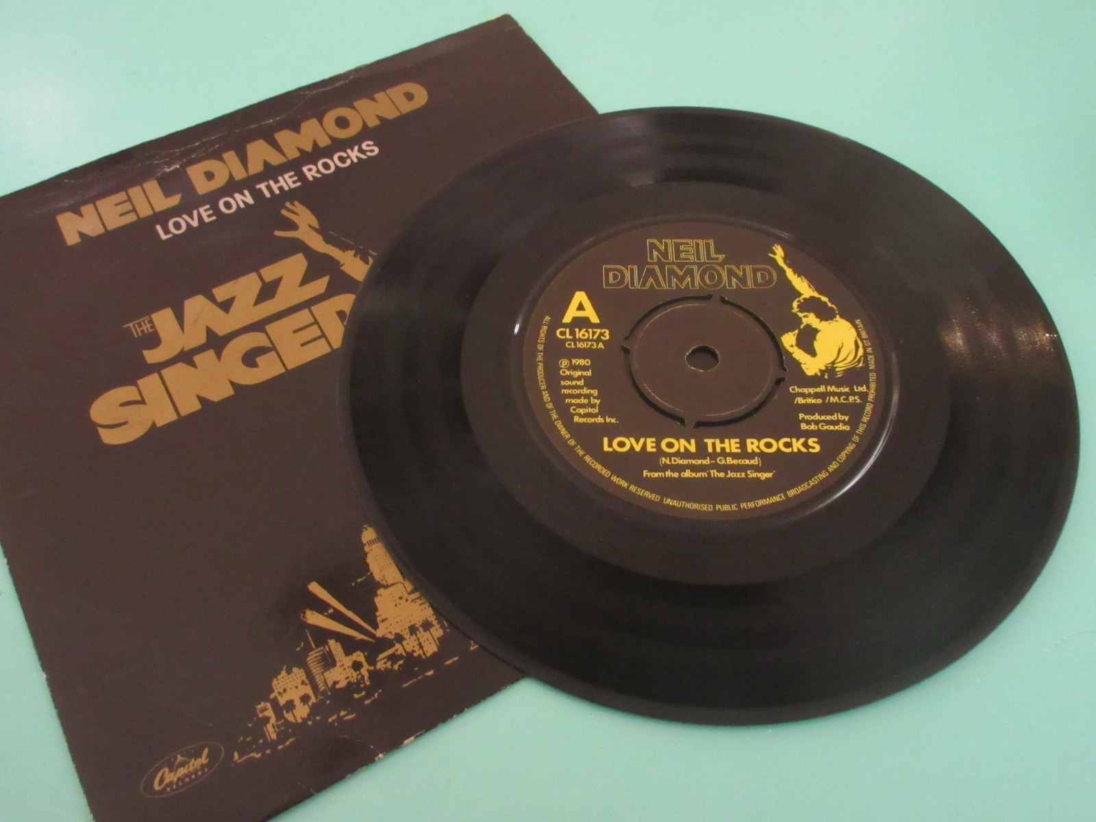 NEIL DIAMOND - LOVE ON THE ROCKS 7" VINYL SINGLE 1980 CAPITOL CL16173