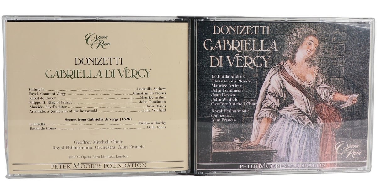 Donizetti Gabriella di Vergy Alun Francis Tomlinson Opera Rara 2 CD Box Set 1993