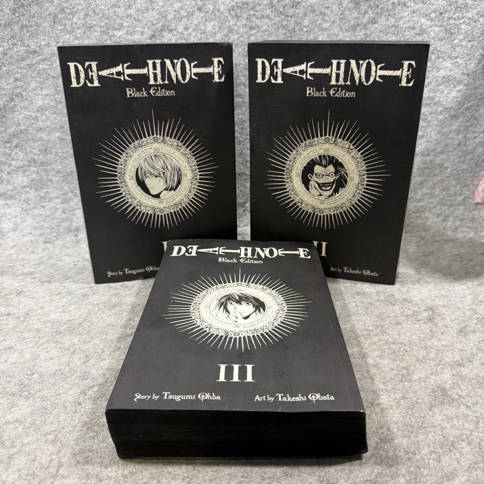 Lotto manga Death Note Black Edition vol 1-3 copertina morbida bianco e nero VIZ