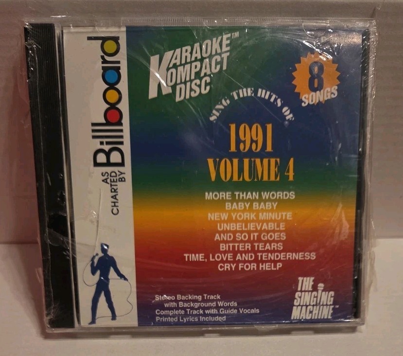 The Singing Machine Karaoke Kompact Disc CD 8 Songs 1991 Vol 4 Billboard
