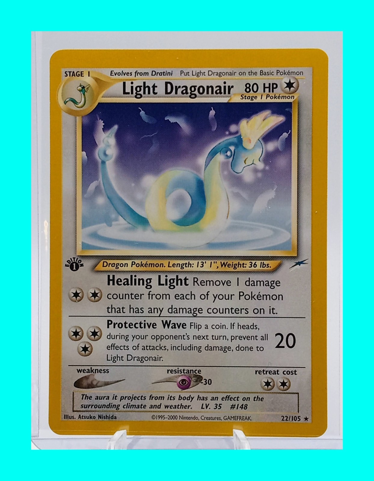 Light Dragonair 22/105 1st Edition Rare Neo Destiny Pokémon TGC 2002