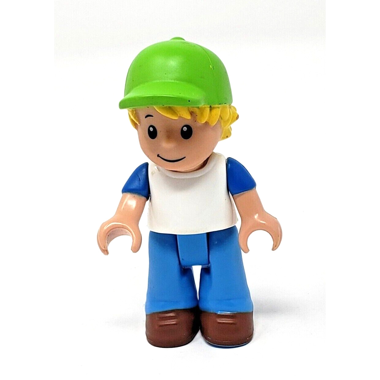Mega Bloks Junior Builders Construction Worker Figure Green Hat 2.75" tall