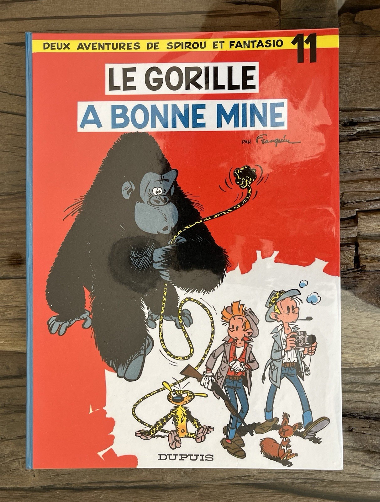 SPIROU:RARE 1ERE EDIT DOS ROND 67 LE GORILLE A BONNE MINE CRAQUANT NEUF FRANQUIN