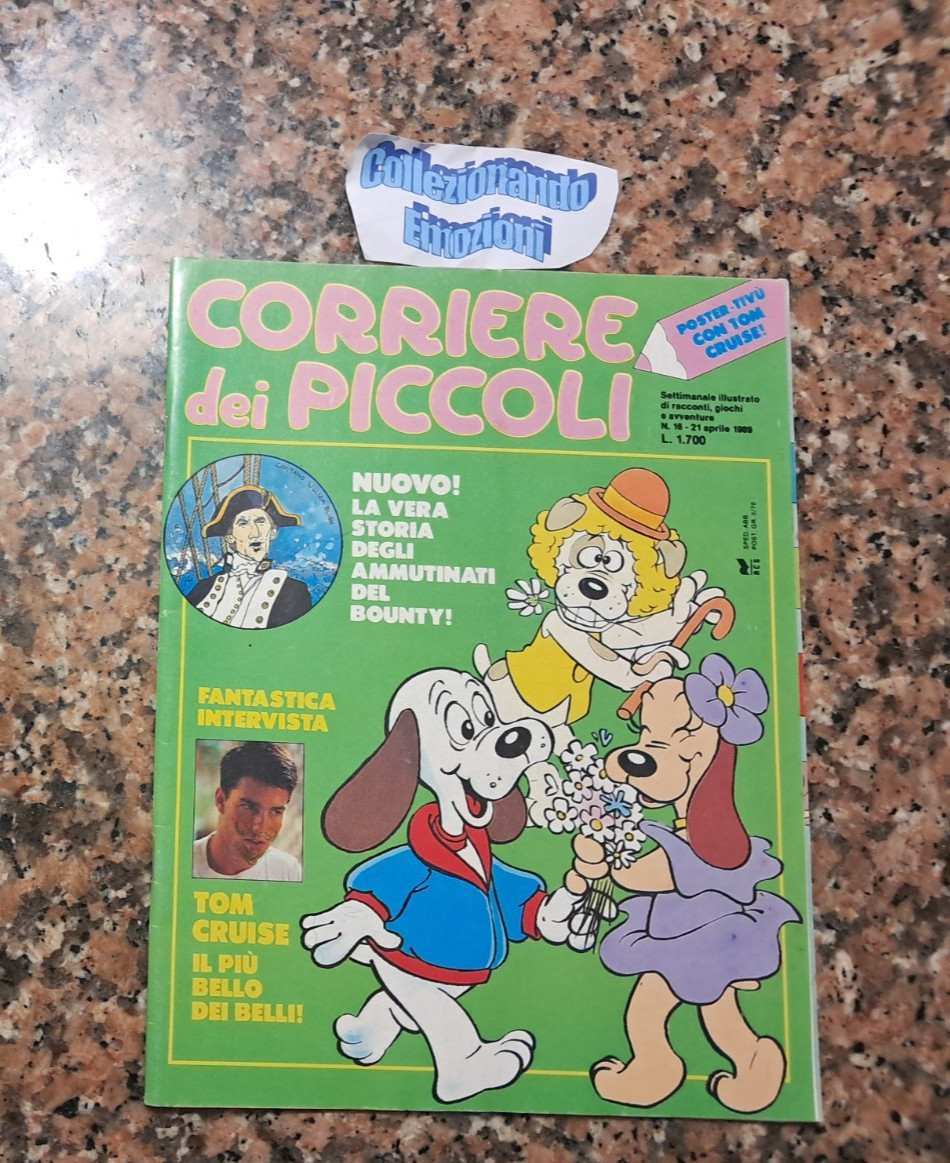 Corriere dei piccoli 16 1989-Tom Cruise-La Pimpa-Charlot-Maradona-Puffi