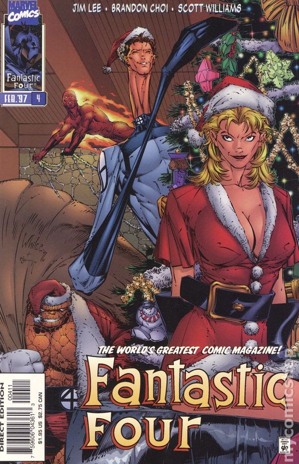 Fantastici Quattro #4B Portacio Variante Natale FN 1997 Immagine Stock