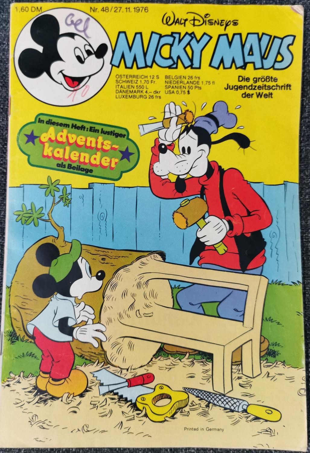 Quaderno Topolino 48 - 27.11.1976 Walt Disney inserto pubblicitario Schnipp