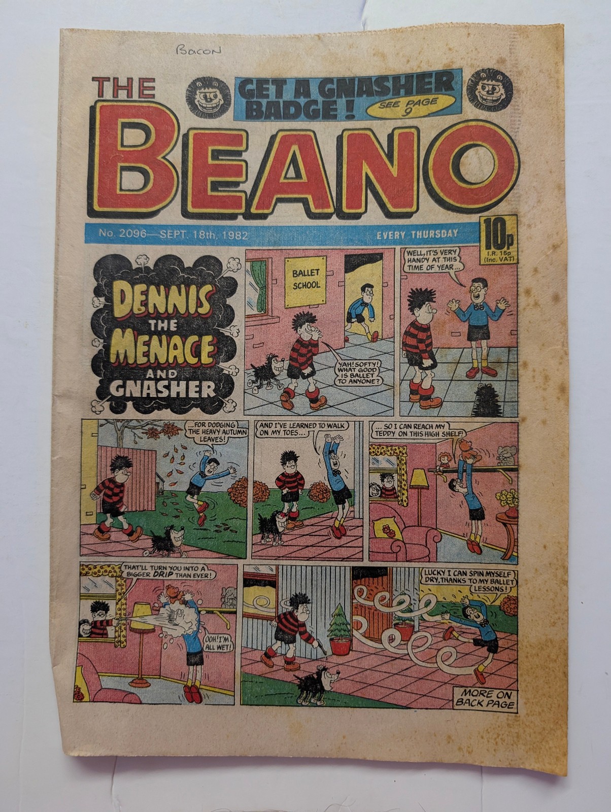Beano Comic No 2096, September 18th 1982.