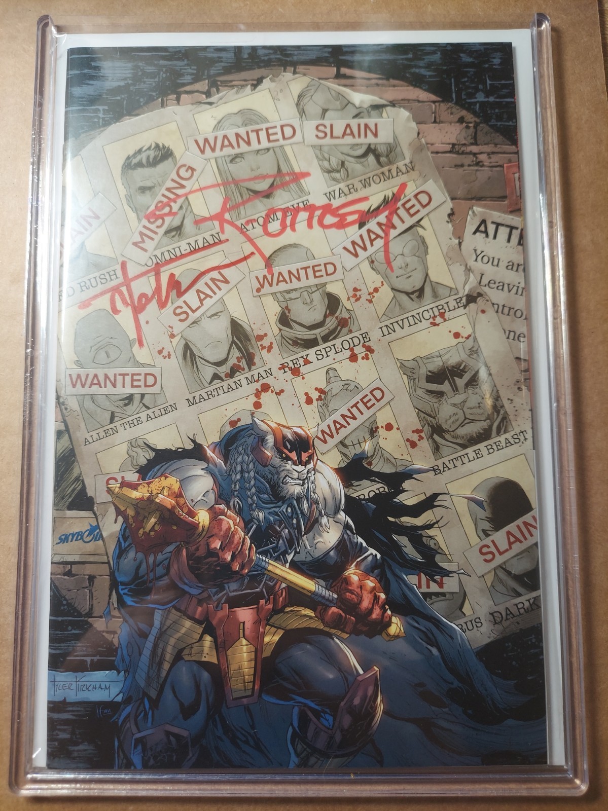 [SIGNED2X] Invincible Universe: Battle Beast #1 s/by Kirkham/Ottley con certificato di autenticità RARO!