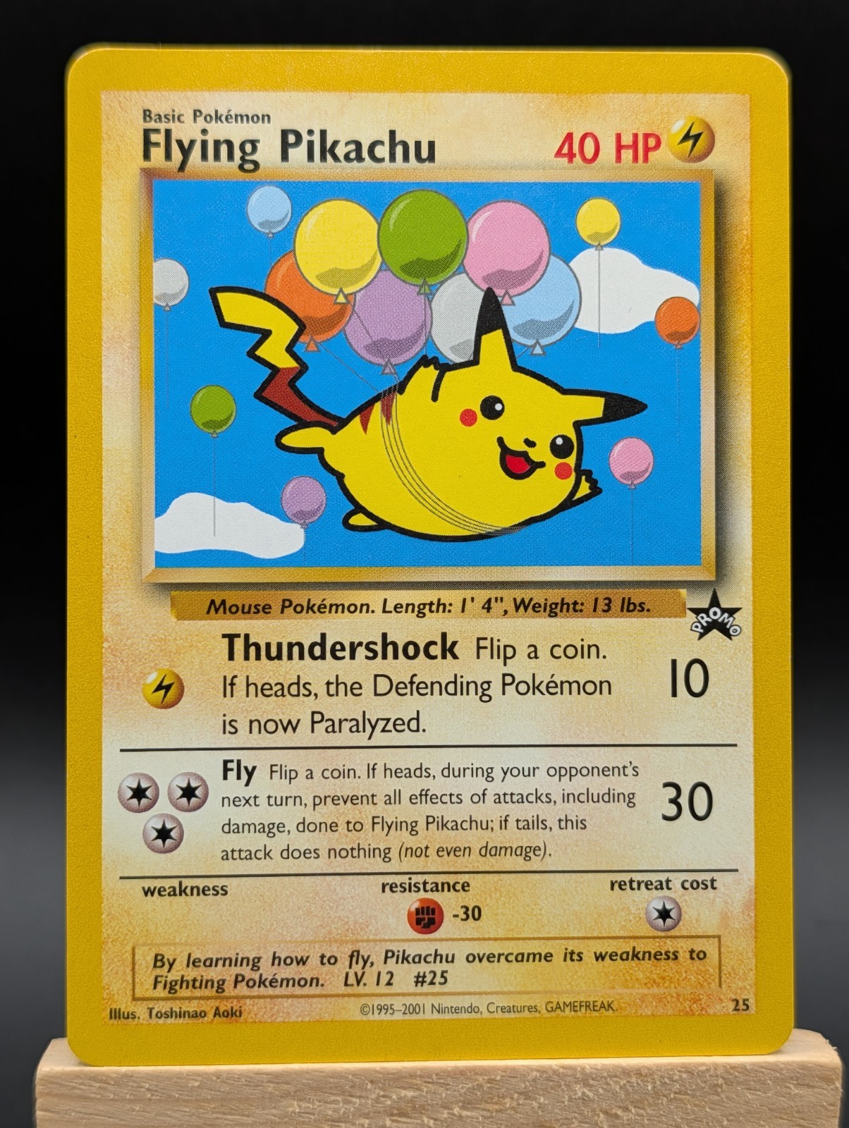 Pokémon TCG Flying Pikachu #25 Vintage Black Star Promo Card