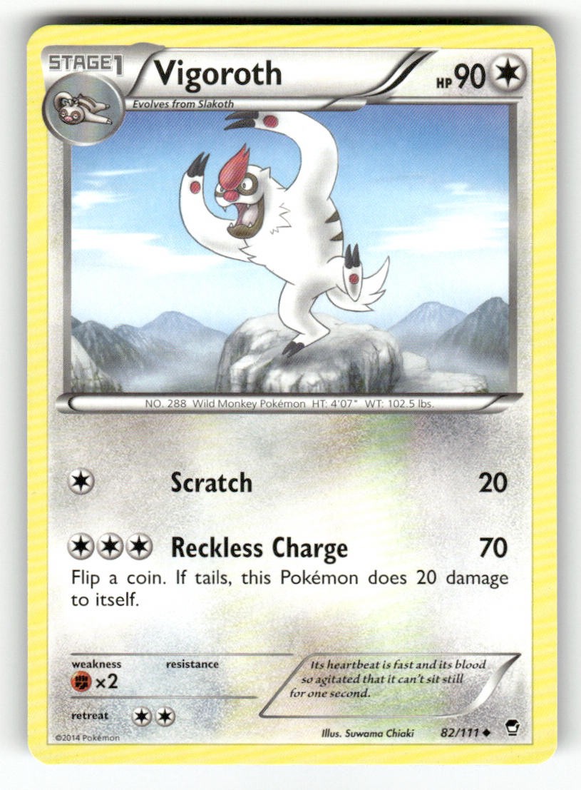 Vigoroth 82/111 Pugni Furiosi Non Comuni Pokemon Giocato Leggermente