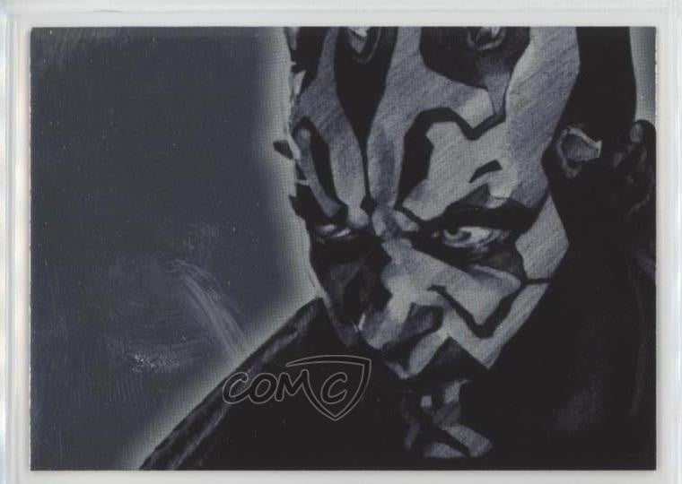 2009 Topps Star Wars Galaxy Series 4 Foil Art Silver Darth Maul #13 01al