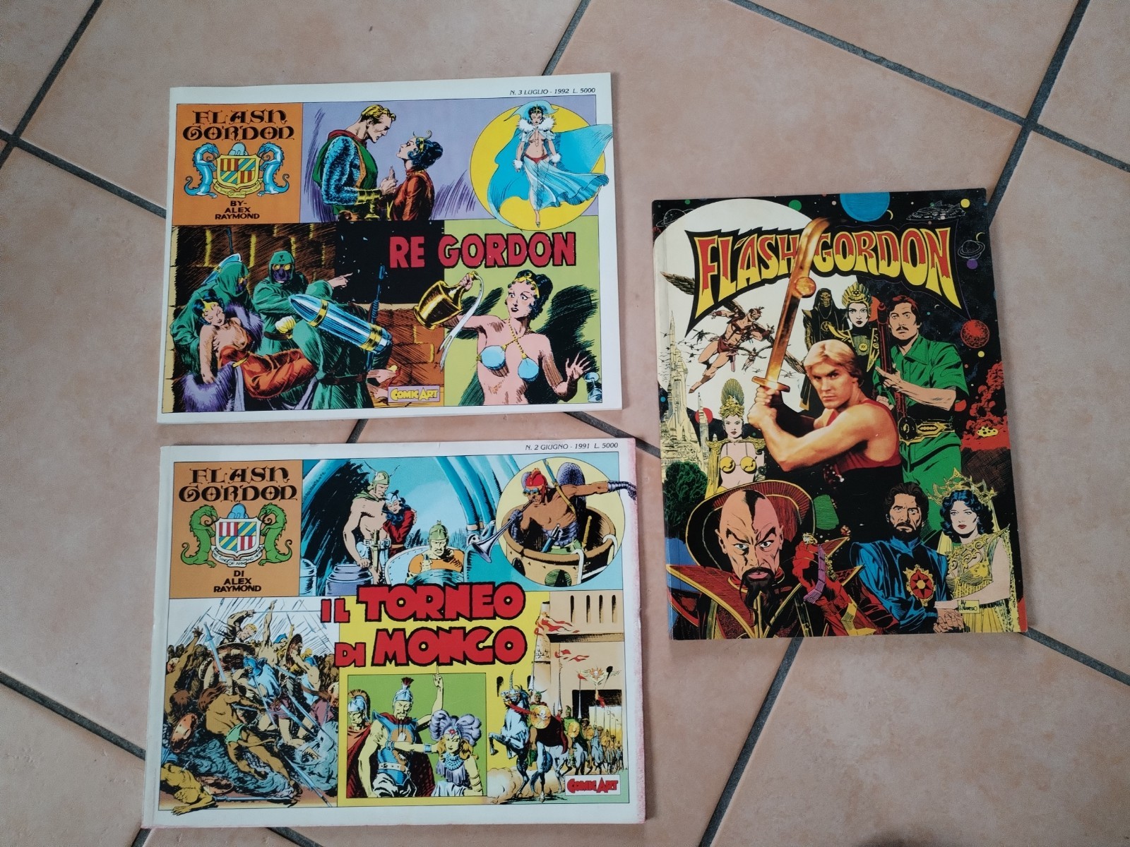 Lotto 3 Fumetti Flash Gordon Vintage - Alex Raymond Comic Art + Film 1980