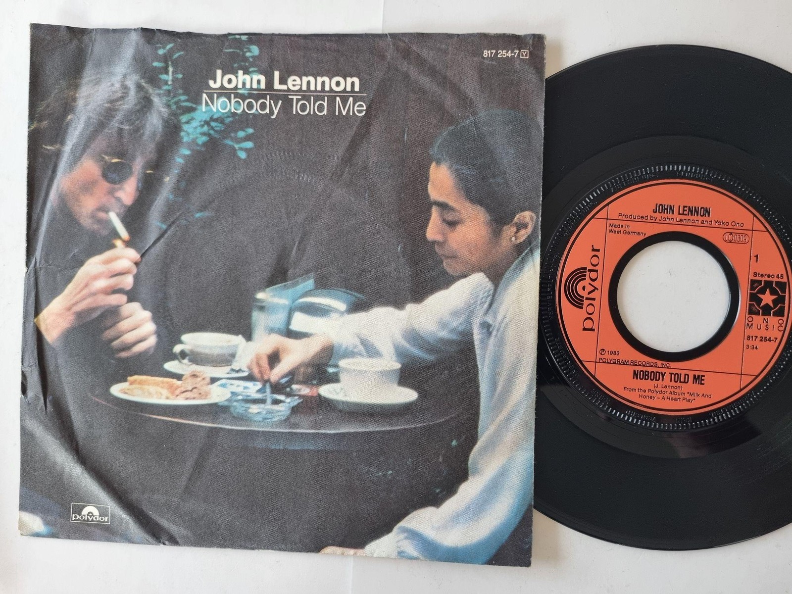 John Lennon/ Yoko Ono - Nobody Told Me 7'' Vinyl Germany