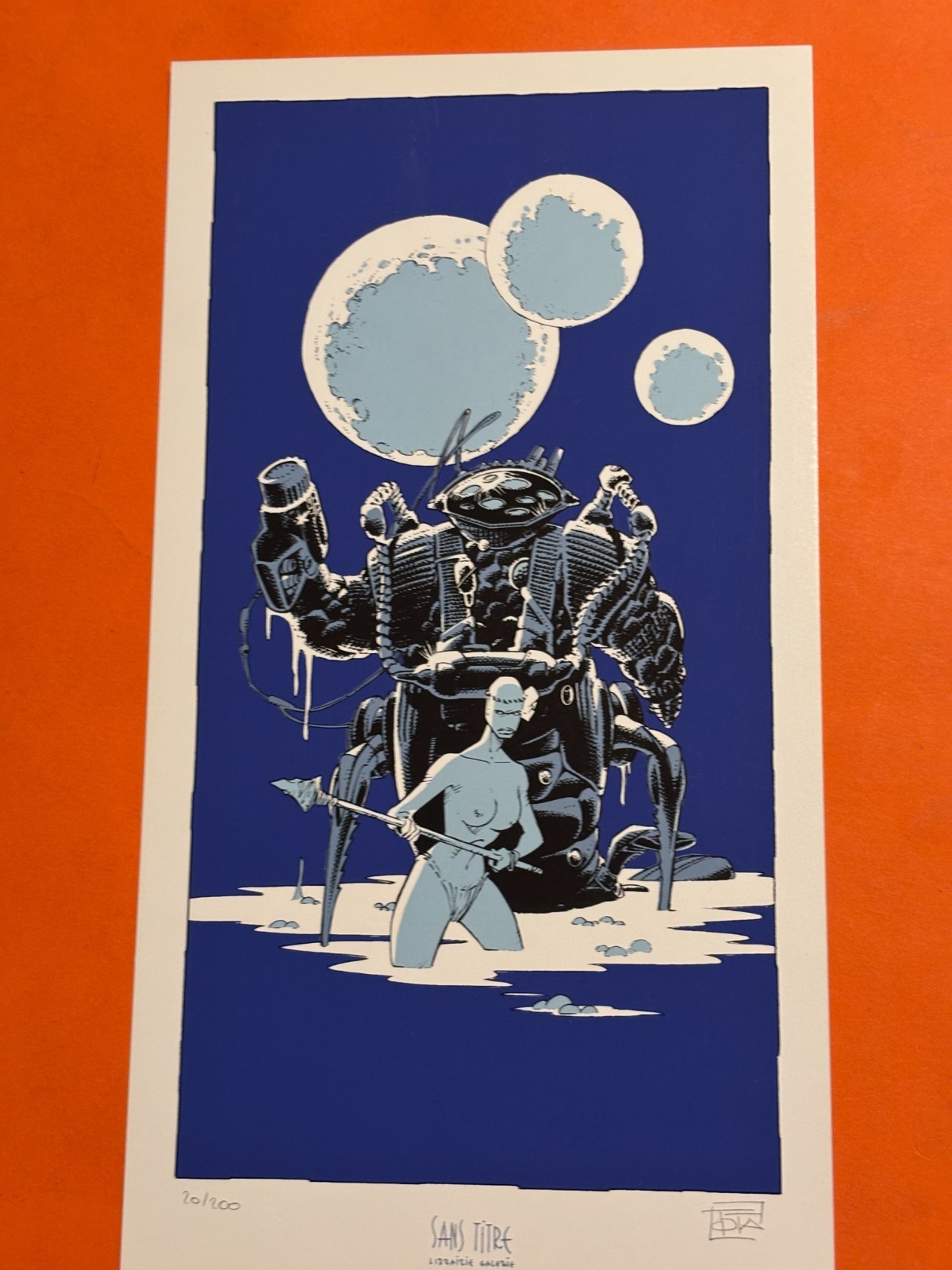 TOTA EX LIBRIS SIGNE SERIGRAPHIE AQUABLUE SANS TITRE NEUF