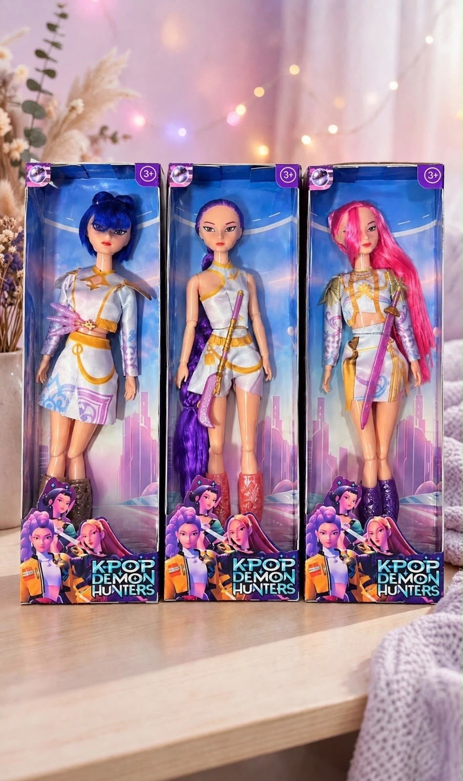 Set 3 Bambole Kpop Demon Hunters, scatola originale chiusa, 3+ anni