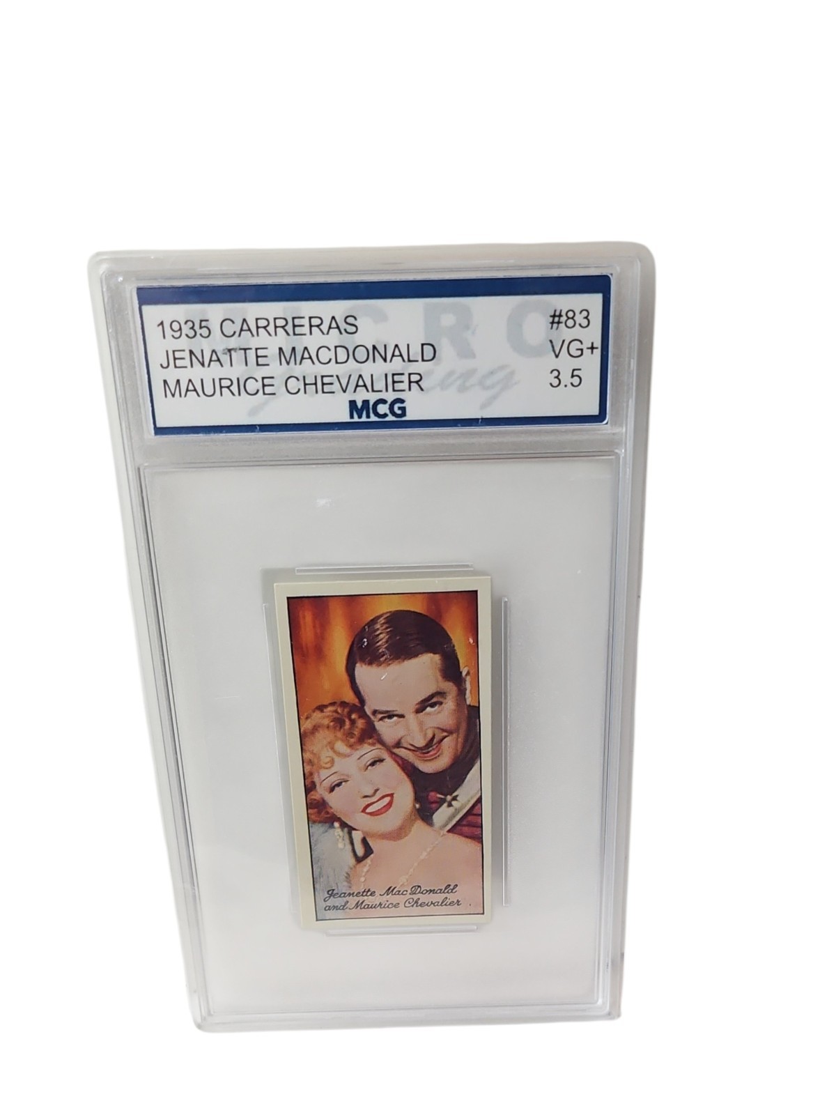 🔥1935 Jeanette MacDonald Chevalier Carreras carta famosa #83 MCG MINT 3,5 