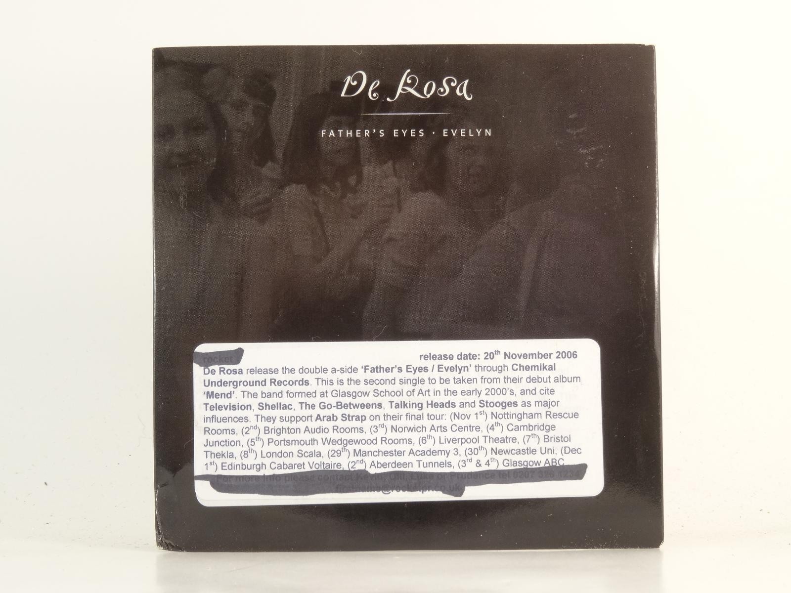 DE ROSA FATHER'S EYES (H1) 2 Track Promo CD Single including Card Sleeve CHEMIKA