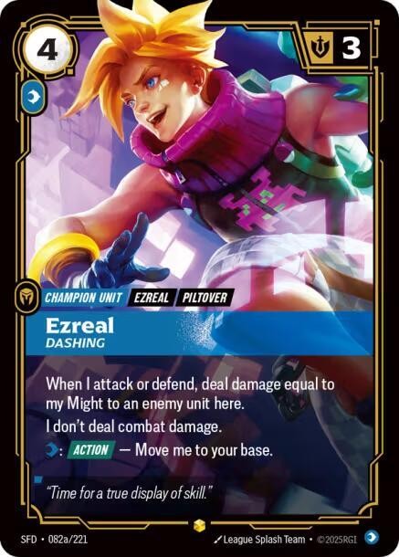 Ezreal, Dashing (Alternate Art) [Spiritforged] 082a/221 NM Foil