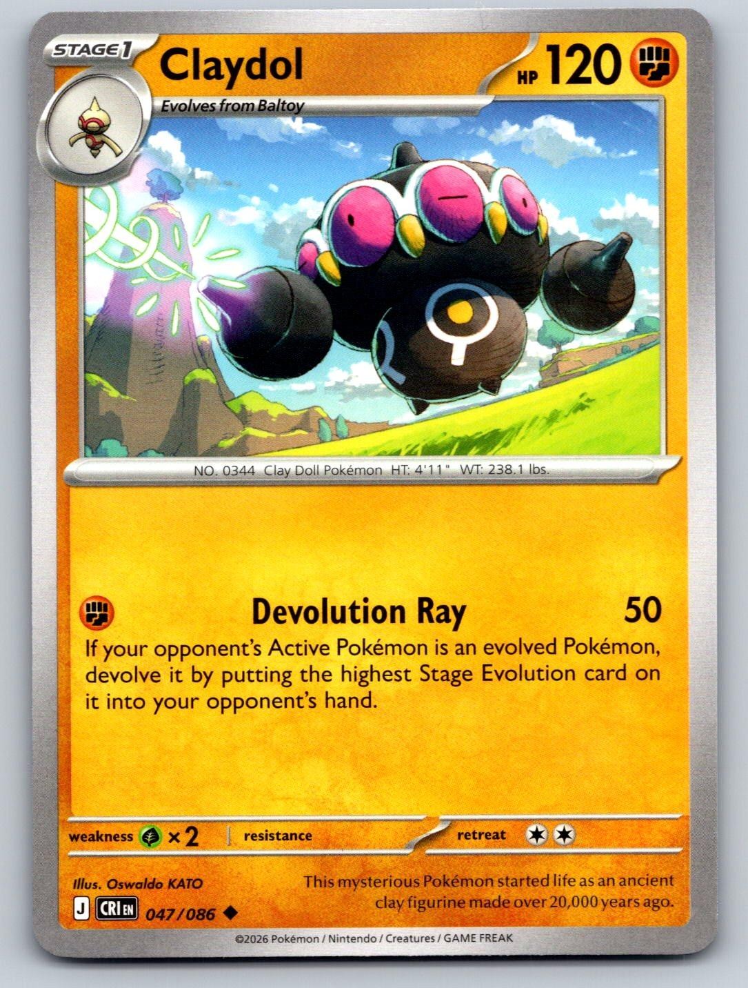 Claydol 047/086 Pokemon non comune Chaos Rising quasi come nuovo