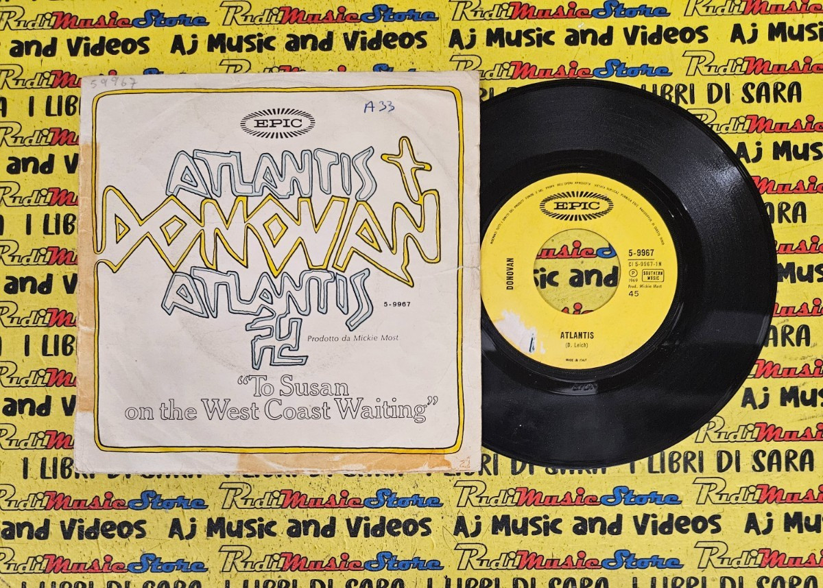 LP 45 7" DONOVAN Atlantis To susan on the west coast waiting 1969 italy (QSD1)