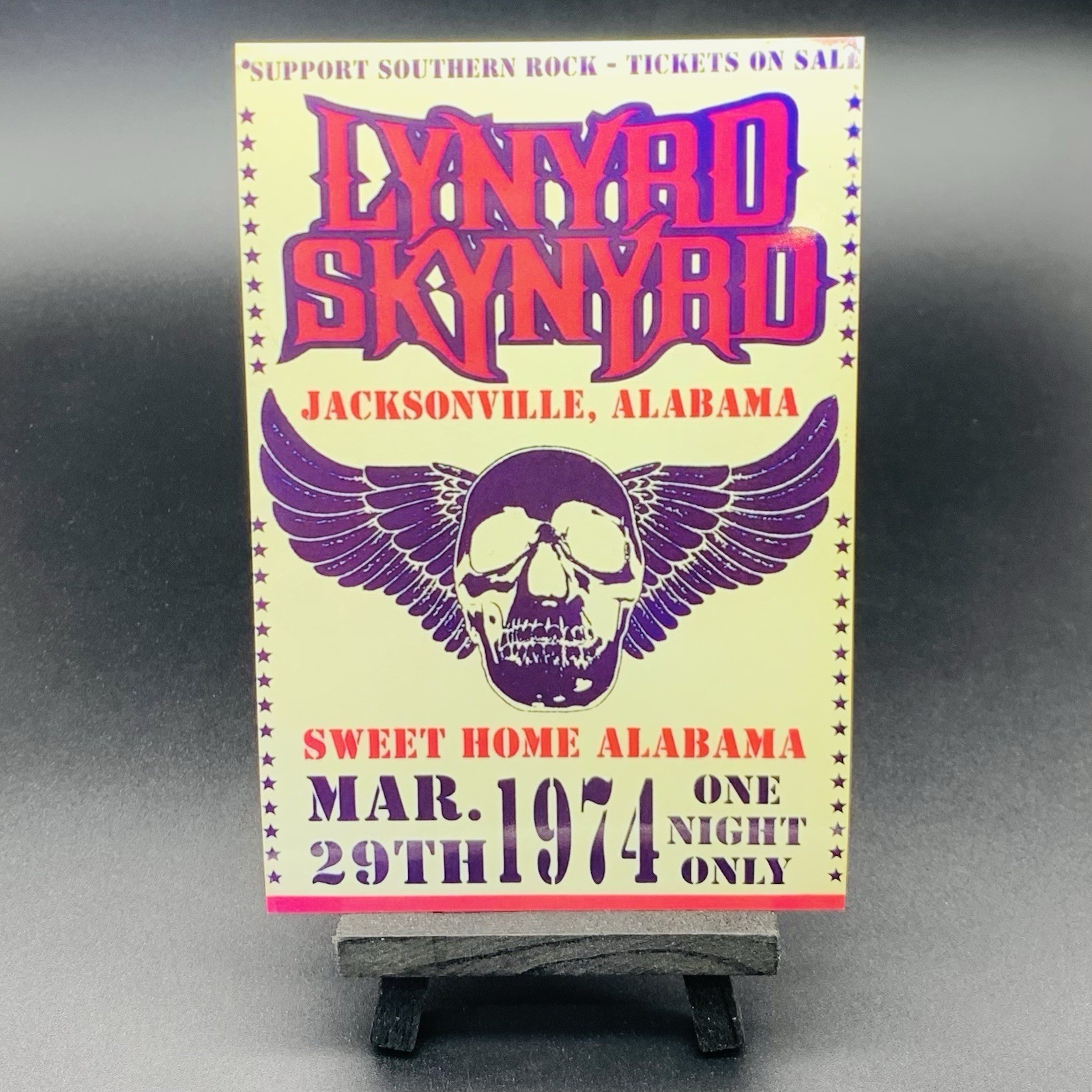 Lynyrd Skynyrd Jacksonville Alabama 1974 4” x 6” Trading Poster Card Wall Art
